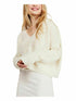 Free People Womens White Long Sleeve V Neck Sweater Size Small